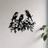Bird and Floral Metal Wall Art, Nature Themed Decorative Mural for Easter Thanksgiving Gift, Weather Resistant Outdoor Home Decor