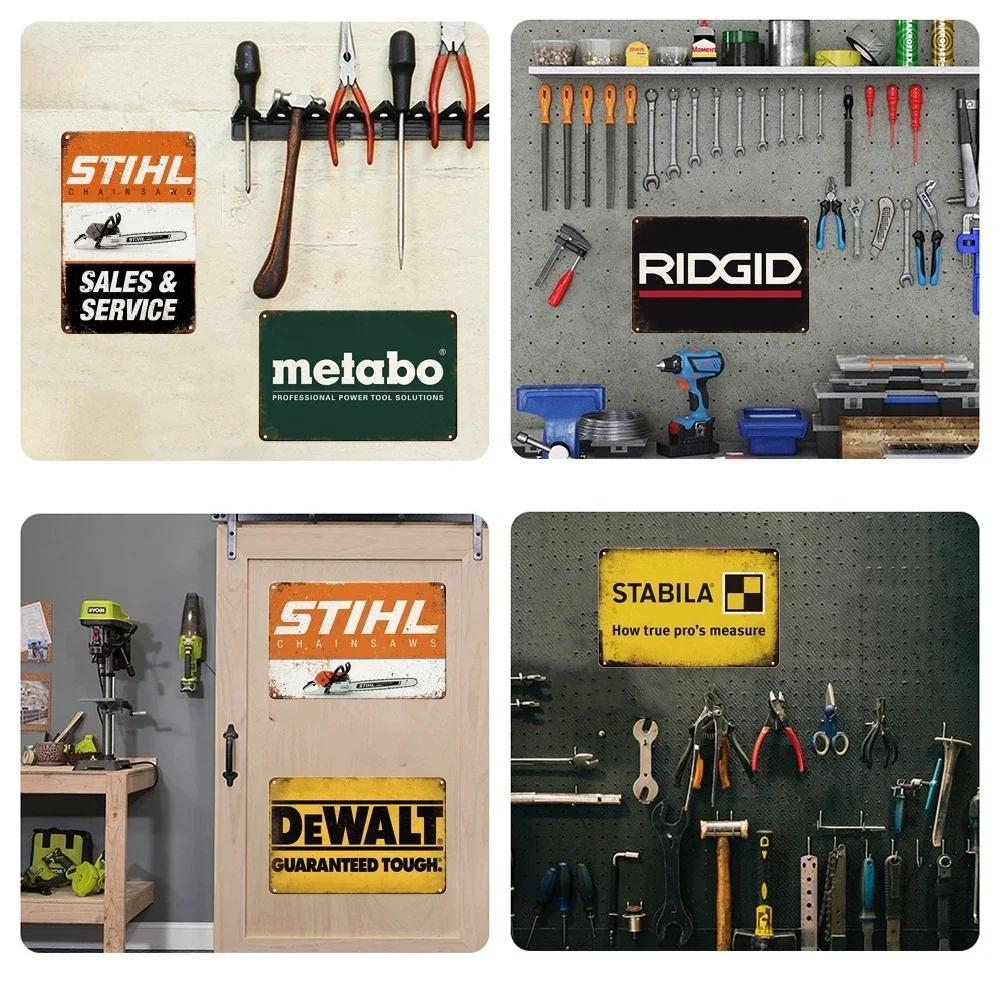 Retro Tool Stihl Brand Metal Tin Sign Vintage Plate Vintage Plaque For Man Cave Home Bar Cafe Garage Workshop Club Wall Decor