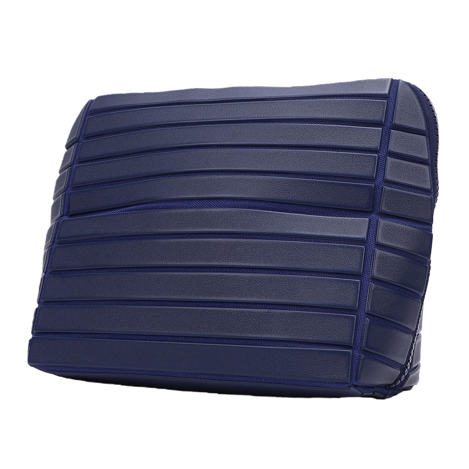 

Makeup Bag Travel Cosmetic Organizer Large Capacity Toiletry Bag with 180 Degree Opening Navy Blue Striped