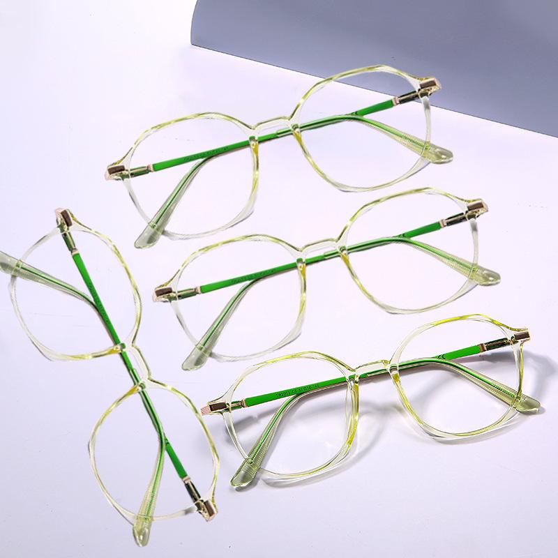 4PCS Fashion Round Glasses Replaceable Lens Plain Transparent Computer Eyeglasses Anti-Blue Light Elegant Eyewear Women Men