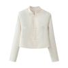 2026 Spring New European and American Cross-border Women's Clothing Buckle Decorative Stand-up Collar Long-sleeved Short Jacket W017 D055