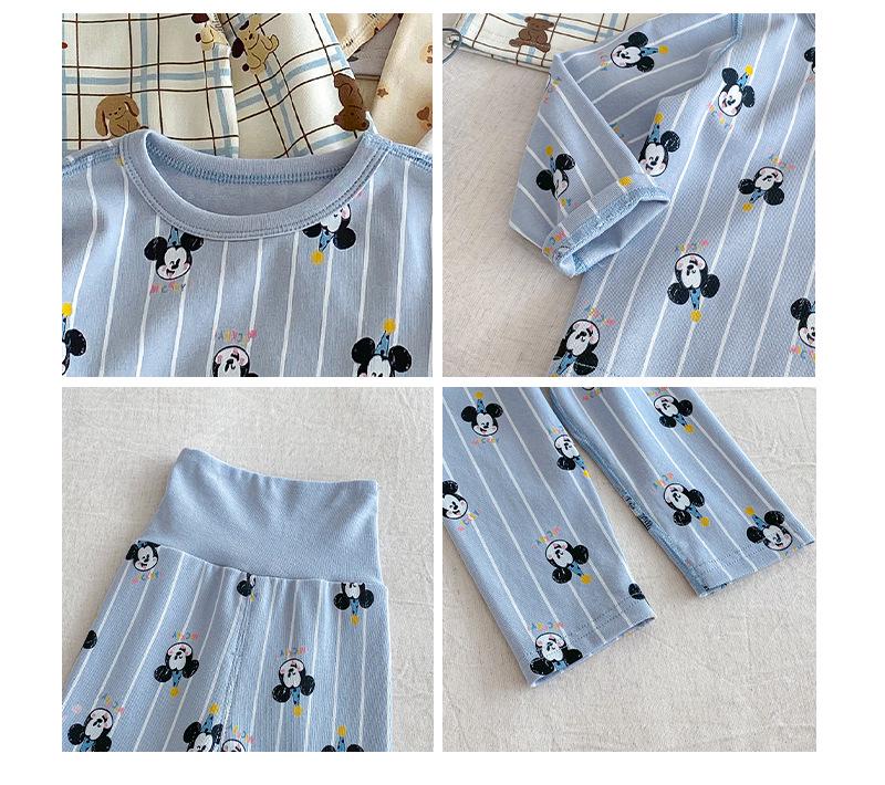 2025 Autumn Kids' Cartoon Homewear Set: Girls' Polka Dot Outfit & Boys' Belly-Protecting Pants