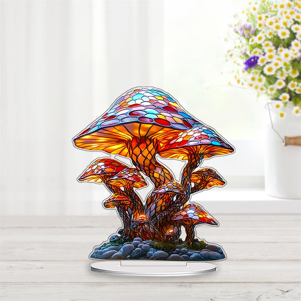 Colorful Mushroom Figurines for Home Decor Cute Desk Ornaments Modern Art Sculptures for Tabletop and Car Decoration