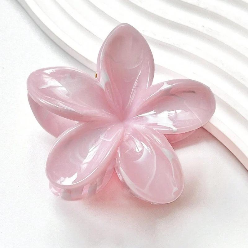 1/3PCs Sweet Blooming Flower Hair Clip Fashion Plumeria Rubra Barrettes Updo Shark Clip Loose Clip Ponytail Clip Lady