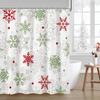 Winter Christmas Shower Curtain Bathroom Snowflake Bathroom Decoration Washable Durable Fabric Bathroom Curtain