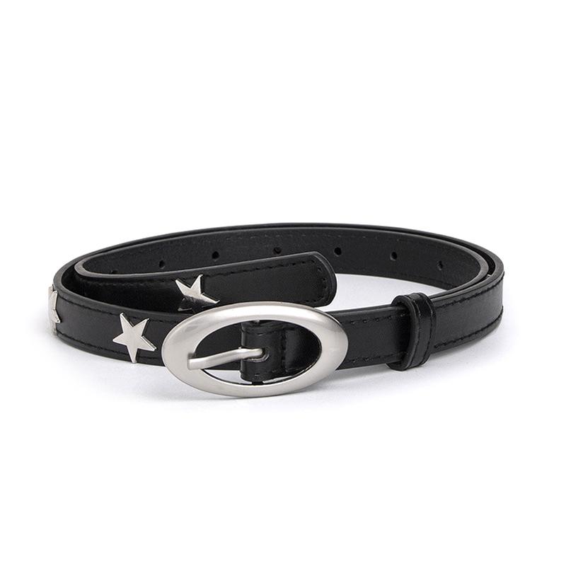 Punk Star Belt Metal Vintage Gothic Men Women Y2K Belt Pu Leather Waistband Jeans Pants Decorative Belt