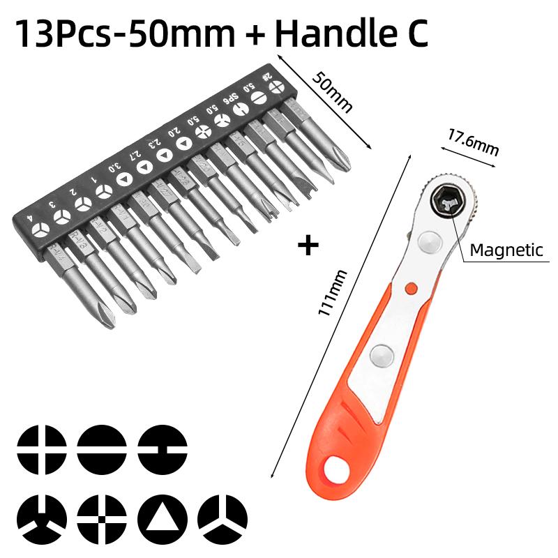 Speziell geformter Schraubendreher-Bitsatz, U-förmig, Y-förmig, Dreieck, Innenkreuz, drei Punkte, Schraubendreher, 1/4 Sechskant, magnetische Bit-Werkzeuge