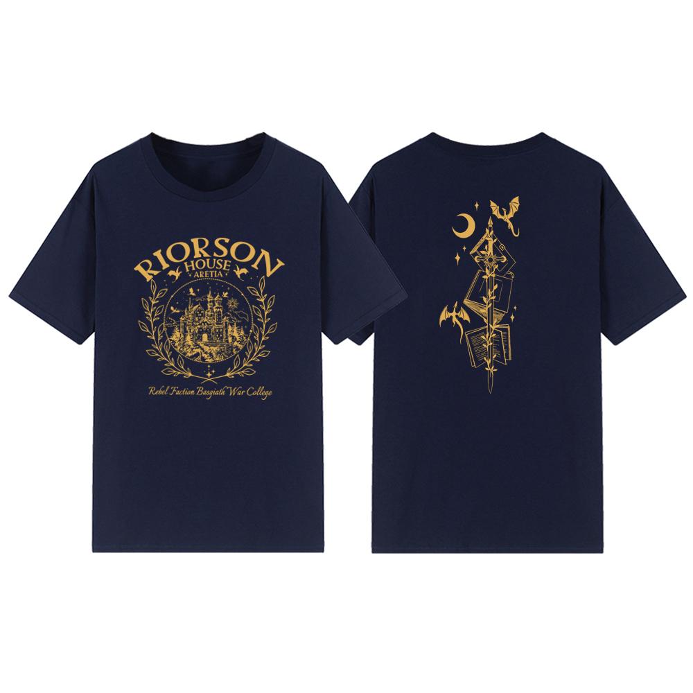 

Футболки Riorson House, винтажная рубашка Fourth Wing, унисекс, футболка с коротким рукавом, книжные подарки, ретро-футболка Rider, женская одежда XXXL