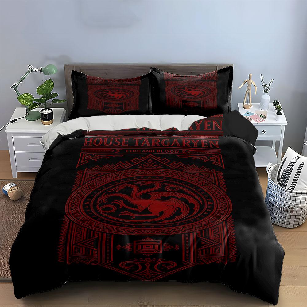 Red dragon emblem design. Bedding sets Duvet cover sets Duvet covers Pillowcases(1 * Duvet Cover 2 * Pillowcases, without duvet insert)