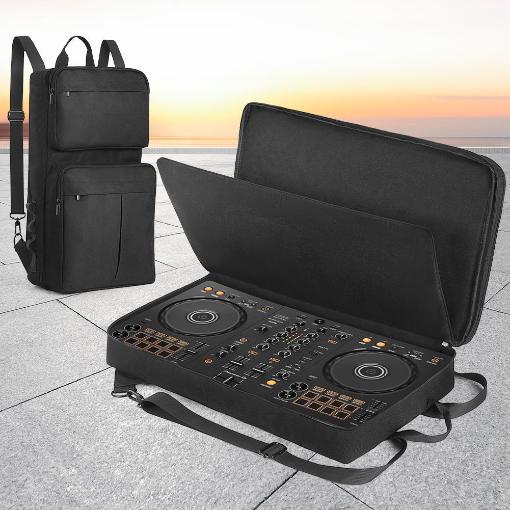 DJ Backpack for Pioneer DDJ-400 DDJ-FLX4/Roland DJ-202 Portable Storage Bag Travelling Case Shockproof Adjustable Shoulder Strap
