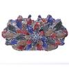 WHTUOHENG Gold/ White Clear Green Crystal Women Evening Clutch Diamond Party Purse Formal FlowerRhinestone Purses And Handbags
