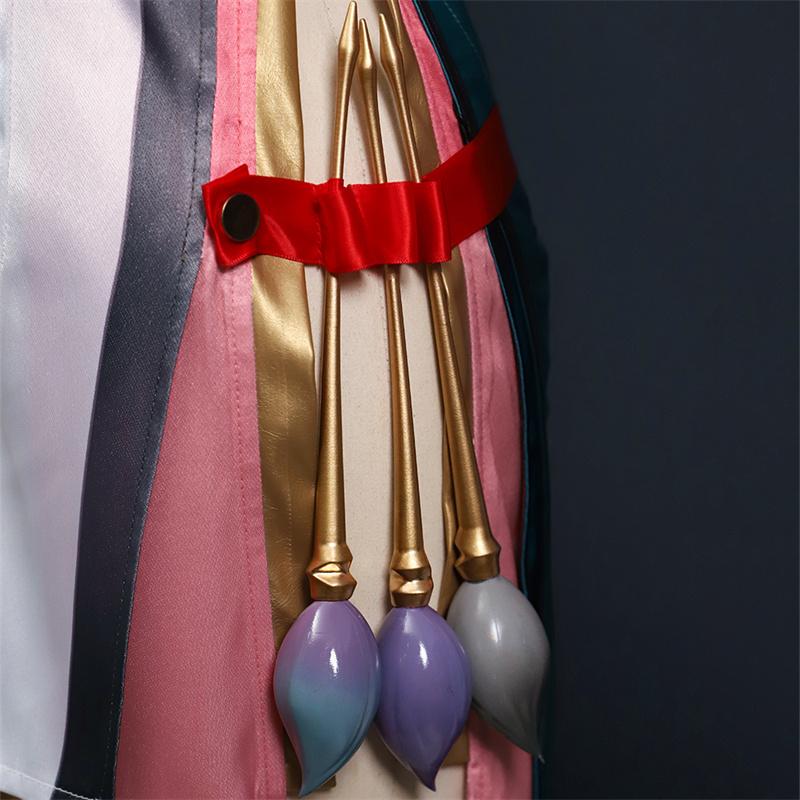 Game Wuthering Waves Zhezhi Cosplay Costume Enchanted Brush Painter Zhezhi Dress Women Halloween Party Outfit