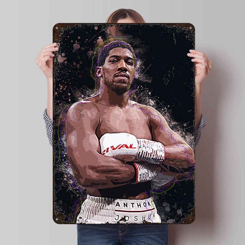 Anthony Joshua Bedrucktes Poster Personalisierte Wandkunst Retro Vintage Metallblechschilder für Zimmer Bar Zubehör Dekoration Haus Haus