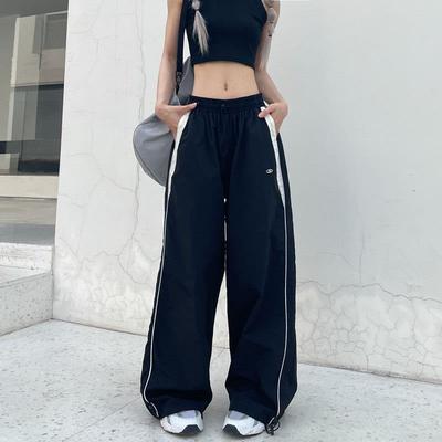 Pantalon de sport décontracté droit ample pour femme, section fine, printemps et automne, style hip-hop de rue
