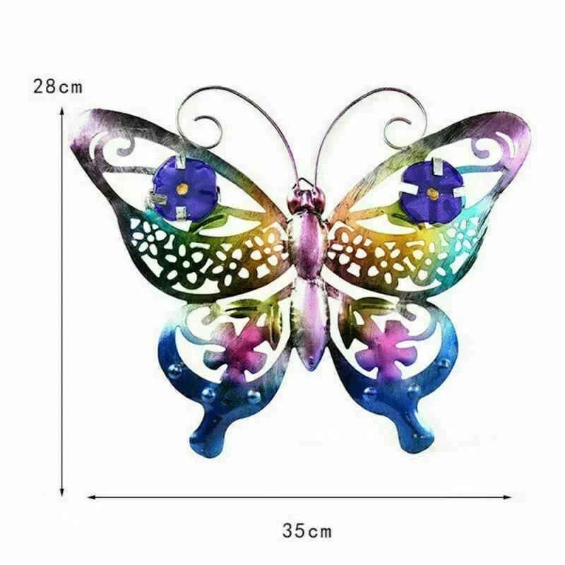 Metal 3D Butterfly Home Decor Outdoor Statue Garden Large Wall Art Fence Creative Sculpture Ornament Gift Garden Accessories