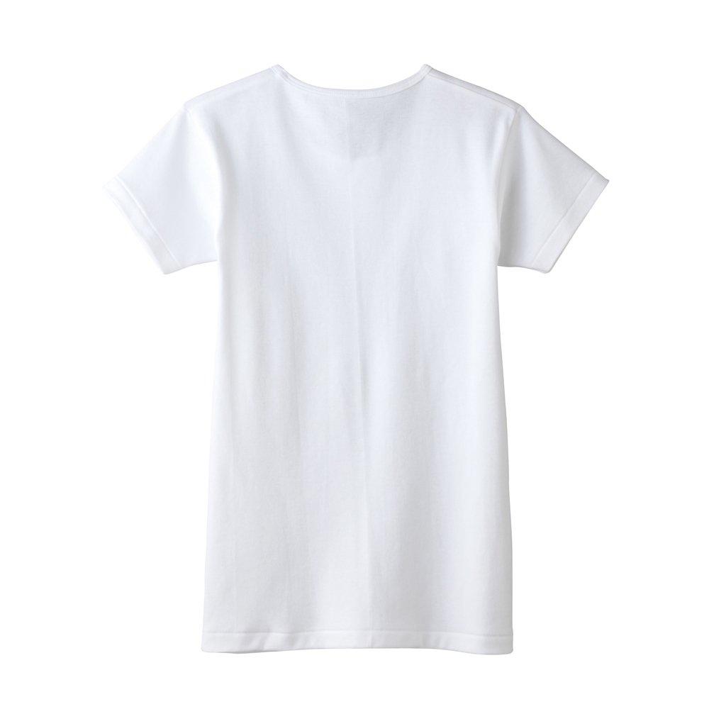 Gunze Warm Thick Short Round Size 110 To Japanese Size Boys' Undershirts, 100% Cotton, Sleeve, Neck, 2-Pack, White, (Equivalent 110)