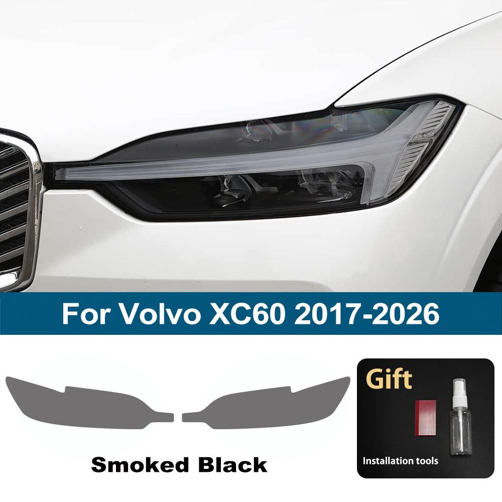 

Custom Fit TPU PPF for Volvo XC60 2017-2026 High Gloss Smoke Black Pre Cut Car Headlight Protective Film Anti-Scratch Vinyl Wrap For XC60 17-26 SMK