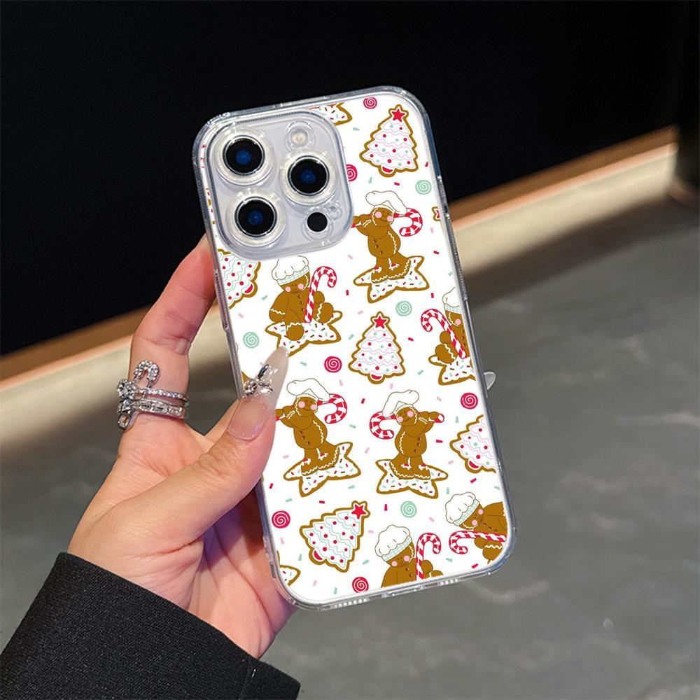 Ae106 Happy New Year art Merry Christmas Magsafe Transparent Cases for Samsung S23 S24 Ultra S21 iPhone 16 Pro Max Magnetic Wireless Charge Back Cover