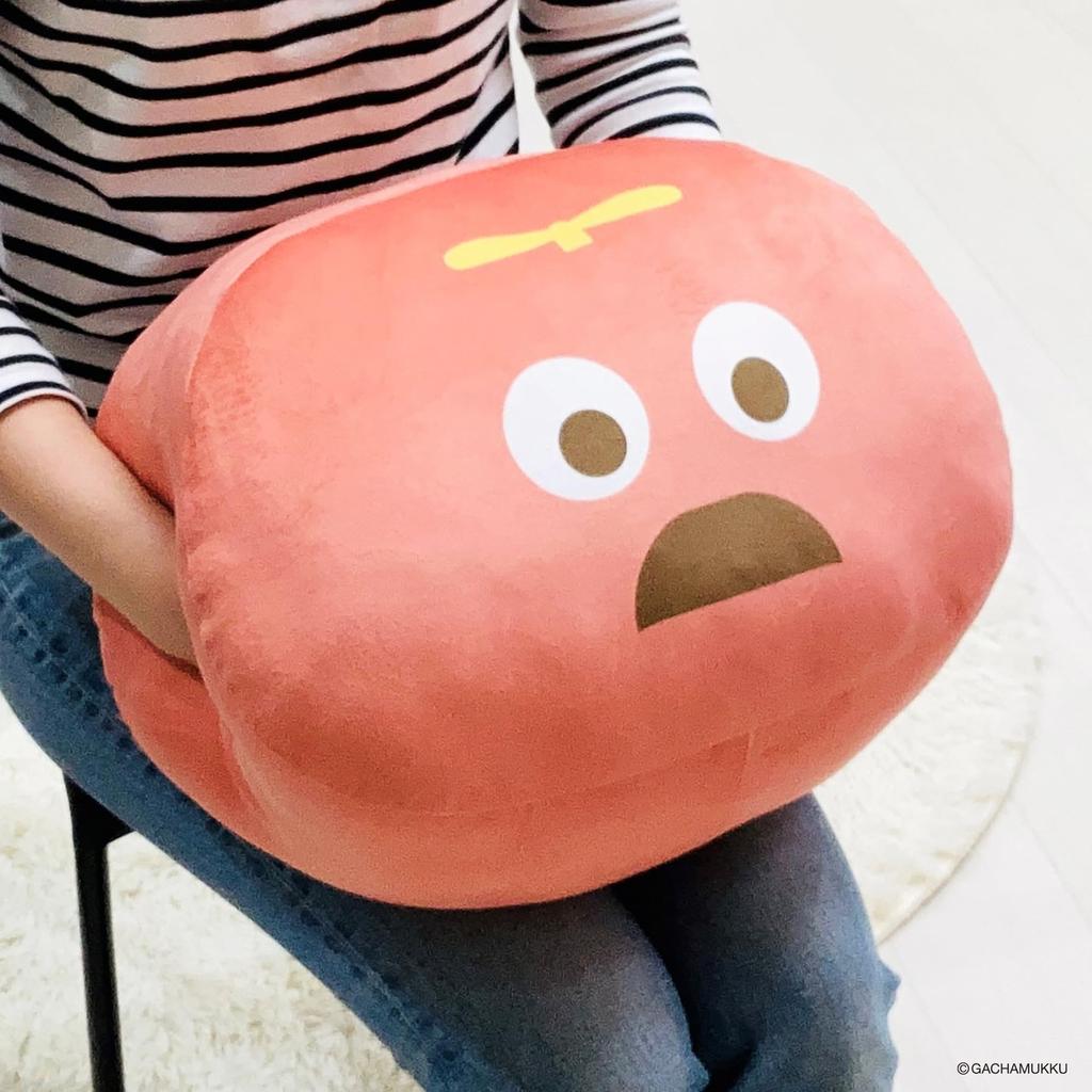 MORIPiLO Gachapin Mukku Body Pillow Hug Cushion 38x25x26cm Soft Plush Nap Toy Red