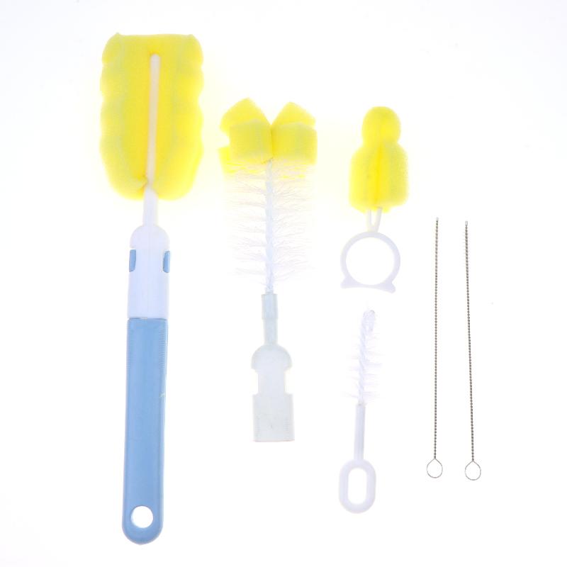 3/4/5/6Pcs Baby Bottle Cleaning Brush Set Handheld Soft Head Sponge Brush For Cleaning Kid Bowls Cups Coffee Mugs Home Cleaner