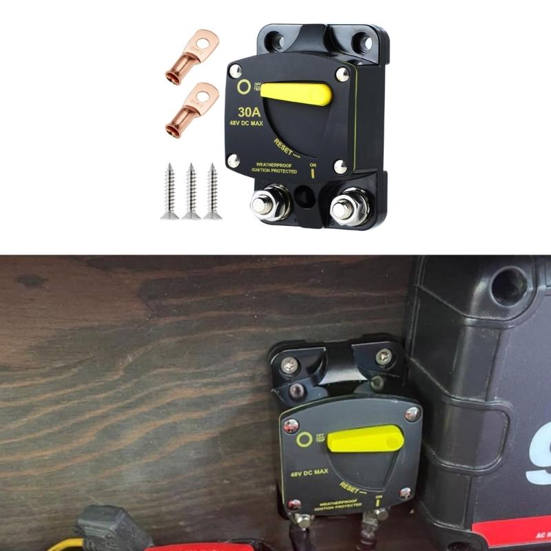 High Amperage Circuit Breaker with Manual Reset for Use in Car Motorhomes Boats Solar Installations Corrosion Resistant