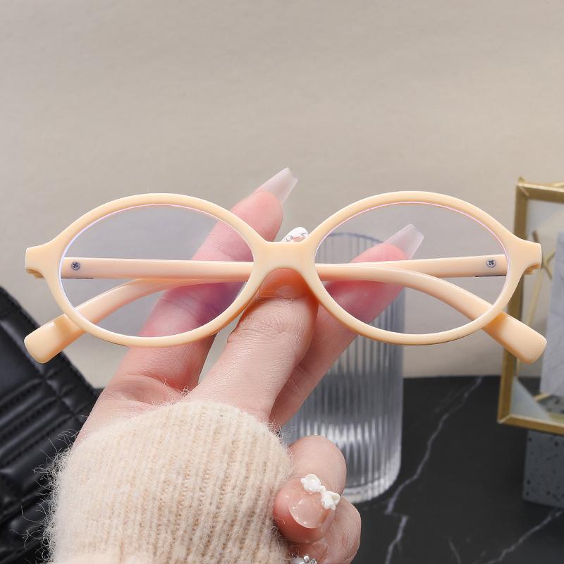 Y2K Retro Oval Frame Anti Blue Light Women's Glasses Sweet Cool Spicy Girl Fashion Leopard Pattern Decorative Glasses