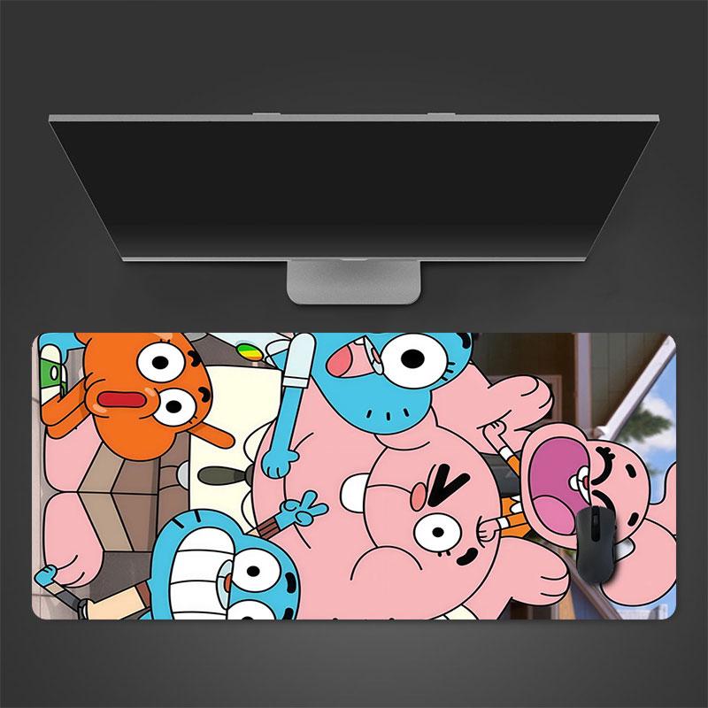 The Amazing World of Gumball Mouse Pad, Large Gaming Desk Mat, Non-slip XXL Mousepad for Laptop & Tablet, Mini PC Playmat with Stitched Edges