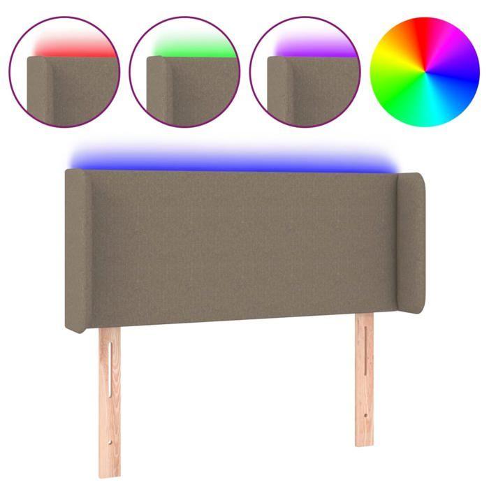 VidaXL LED Headboard Bedroom Furniture Single Bed Accessory Headboard Interior Taupe 3122934