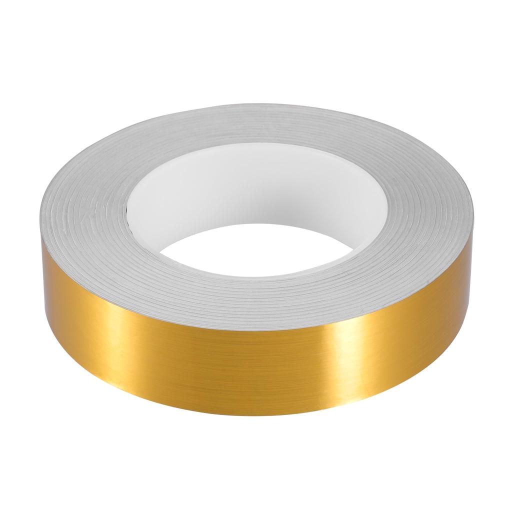 X AUTOHAUX 164ft Decorative Strip Waterproof Reflective Tape Sticker, Vehicle Warning Tape Golden Tone 30mm