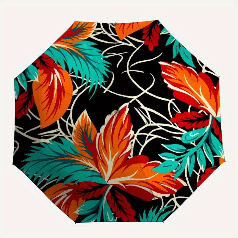

1pc Tropical LeavesAutomatic Folding Umbrella, Portable & Foldable Design with 8 Ribs, Casual Outdoor Accessory yy250804284