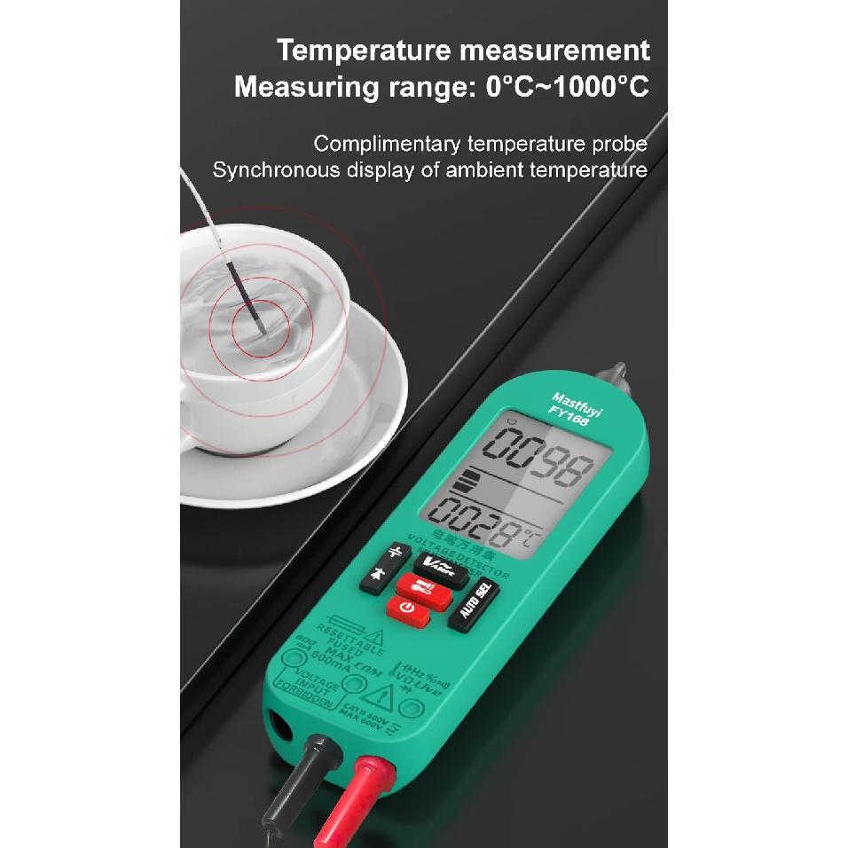 MASTFUYI Professional Digital Multimeter AC/DC Voltage Current 6000 Counts True RMS Volt Amp Ohm Hz Capacitance NCV Tester Tools