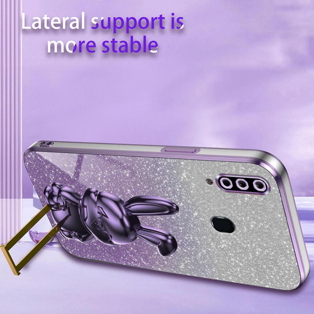For Samsung Galaxy A20s Smartphone Case Hands-free Kickstand Cartoon Rabbit Back Cover