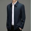 100% Cotton Men's Fashion Lapel Jacket - Perfect for Spring/Autumn Business Wear for Middle-Aged Leaders