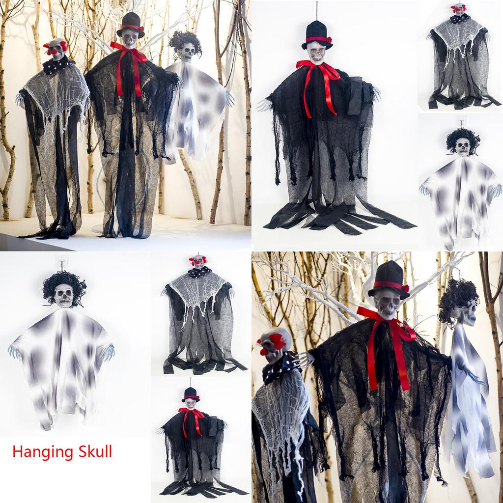 Decoração Durável e Horrível de Fantasma de Caveira Pendurada de Halloween Ideal para Atmosfera de Casa Assombrada