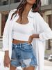 Women's Oversized Button Down Blouse Long Sleeve Stand Collar Loose Casual Top with Pockets