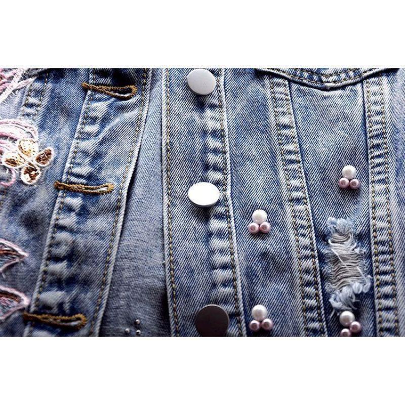 Cowboyweste Heavy Industry Nail Bead Ärmellose Schulteraufkleber Jeansjacke Damen Turndown-Kragen Top Einreihige Schnalle Neue Mode Herbst