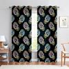 Halloween Dark Big Hand Skull Bat 3D Curtains 2 Panel Living Room Bedroom Balcony Window Decorative Curtains