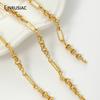 18K Gold Plated Brass 3:1 Figaro Chains For Jewelry Making,Thick Large Heavy Chains For DIY Necklace Bracelet Making Findings