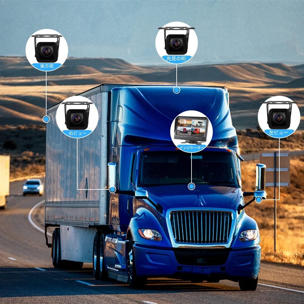 OBEST 24V Backup Camera with IP68 Night Vision and a Single Cable for Heavy Passenger and Large Powered by a Cigarette Lighter Socket for Easy