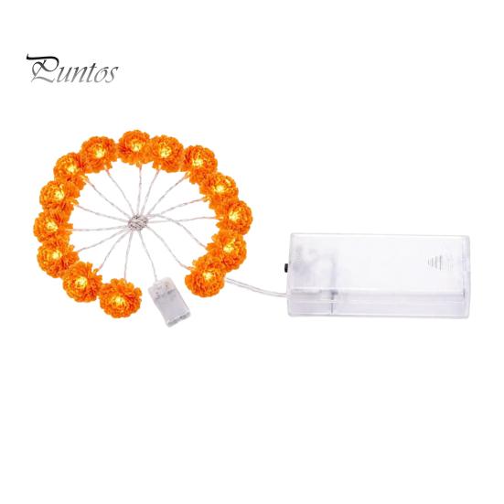 Festive Tabletop Lighting Marigold Flower String Lights, Artificial Cempasuchil Decorative Lamps, Halloween Flexible Warm White Garland LED