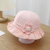 Lace Ruffle Baby Bucket Hats Flower Princess Girl Sunscreen Fisherman Cap Summer Thin Cotton Newborn UV Protection Sun Hat 3-18M