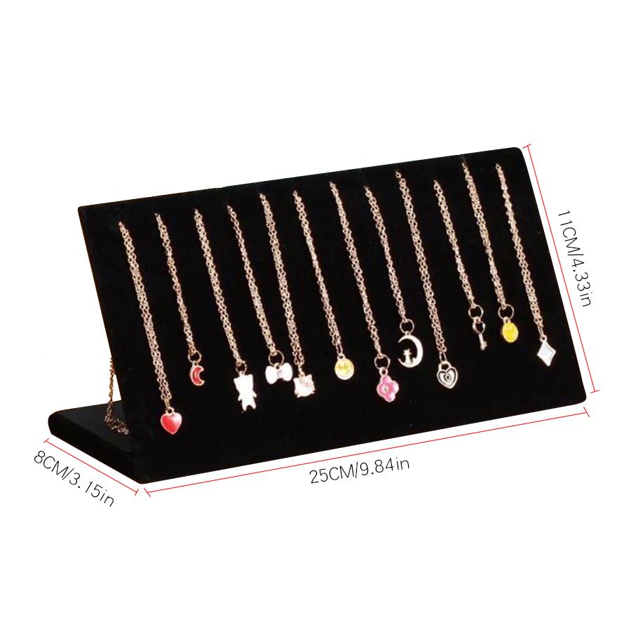 L-förmiger Halsketten-Präsentationsständer, L-förmiger Halsketten-Präsentationsständer aus schwarzem Plüsch