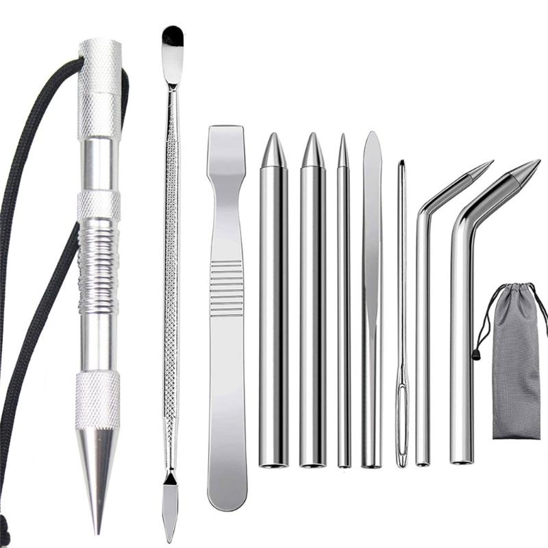 Stainless Steel Knotter Tool Set Paracord Lacing Stitching Needle Craft Maker for Leather and Paracord Crafting