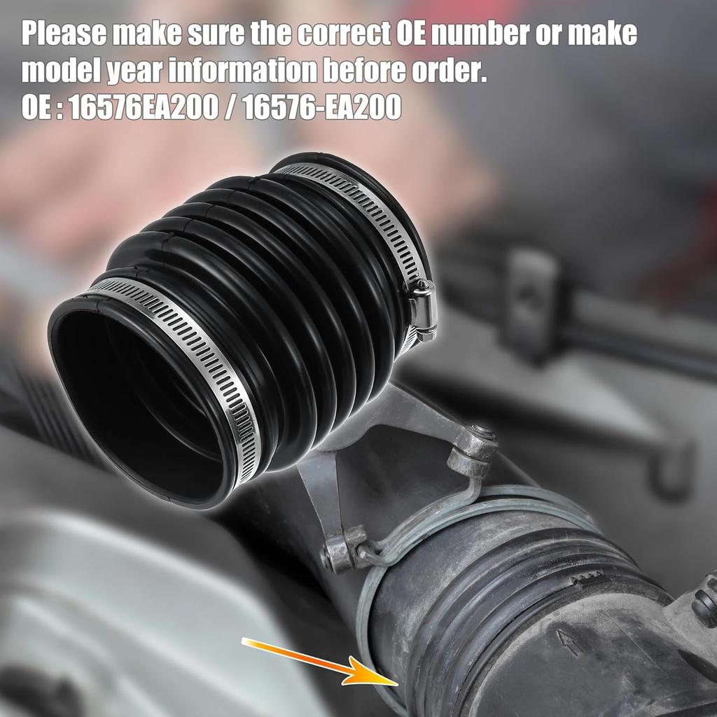 Air Intake Hose, Air Intake Hose Resonator Tube Duct Boot for Infiniti G35 G35X 2003-2009, Replace 16576-EG00A 16576EG00A