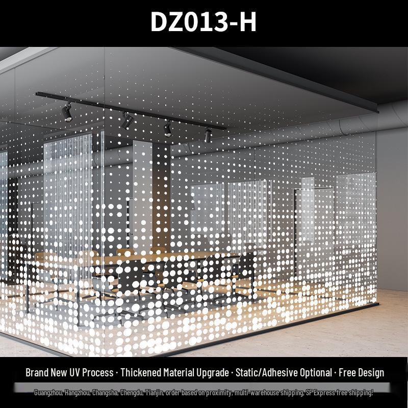 Two-way Mirror Geometric Glass Door Decorative Sticker for Office & Restaurant