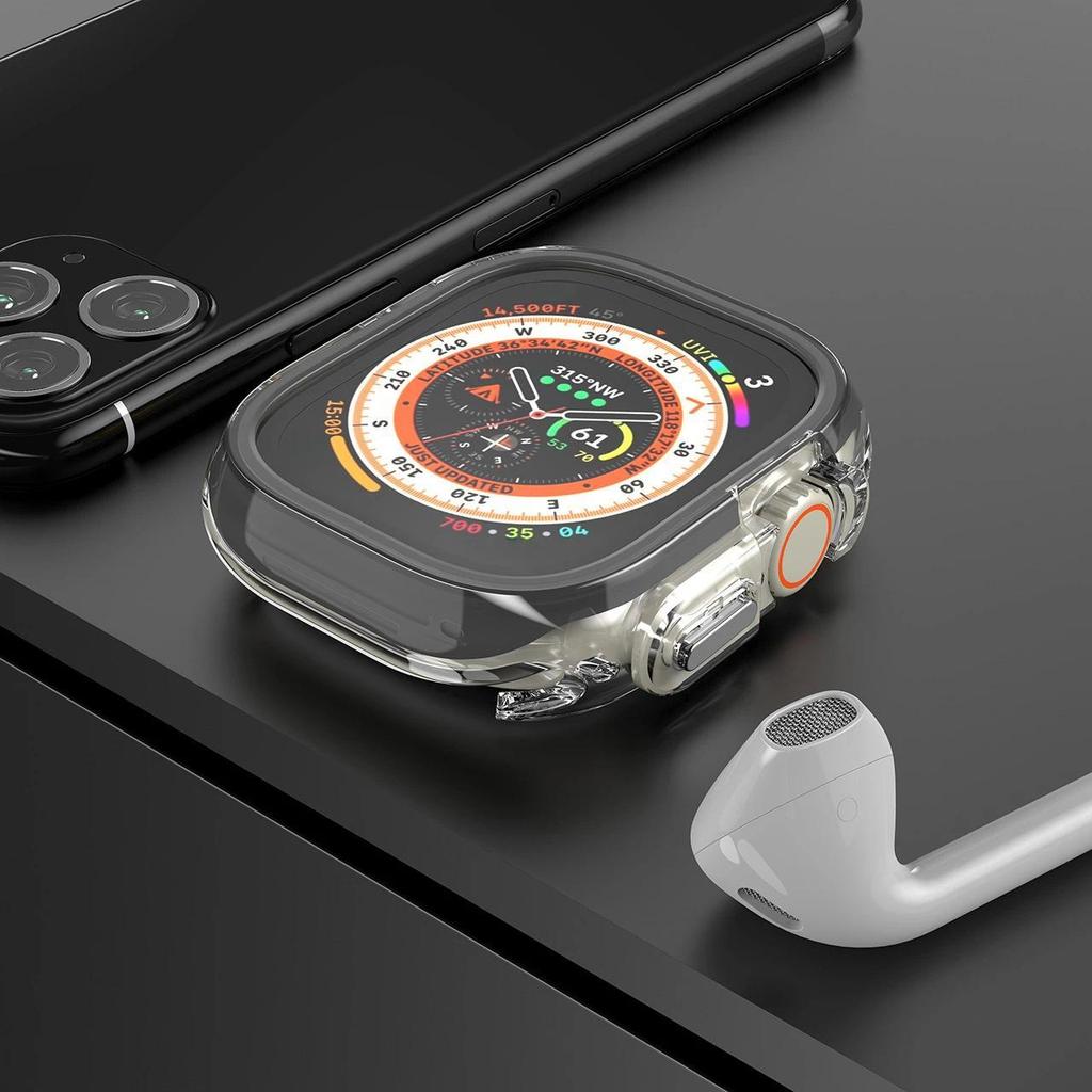 TPU+PC Hülle Für Apple Watch Ultra 2 49mm Serie 9 8 7 6 SE 5 4 45mm 41mm Stoßfänger Rahmen Schutz Hülle Für iwatch 9 6 5 4 se 44mm