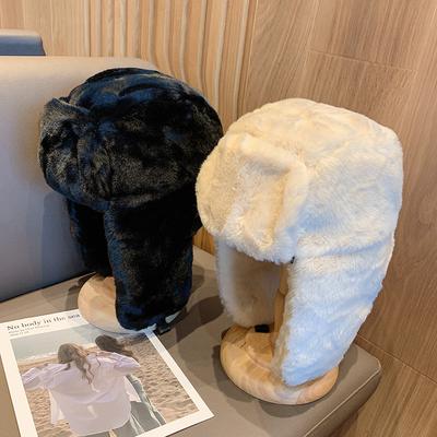 Women's Winter Thick and Warm Bean Hat, Korean Fashionable Ear Mask Pilot Hat, Adjustable Fashionable Baseball Cap, Versatile Hat Decoration.