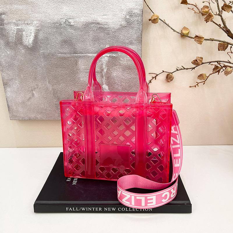 Sommer hohler Gemüsekorb neue Bonbonfarbe Umhängetasche große Kapazität Messenger transparent Damenhandtasche