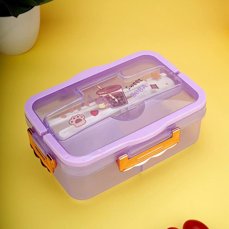 Wheat Straw Insulated Microwave-Safe Bento Lunch Box for Office & Students