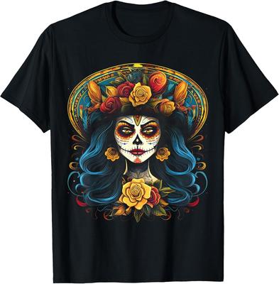NEW LIMITED! De Los Muertos La Catrina Day of the Dead Sugar Tee - MADE IN USA